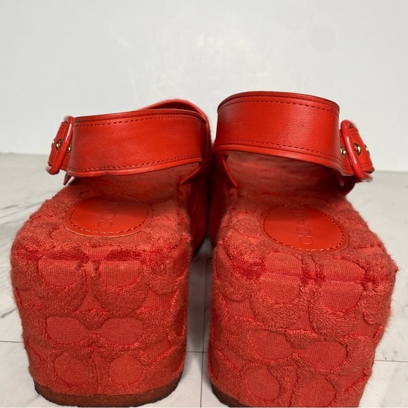 Coach Noelle Signature Terry Platform Sandal 7 1/2 B - Picture 4 of 14